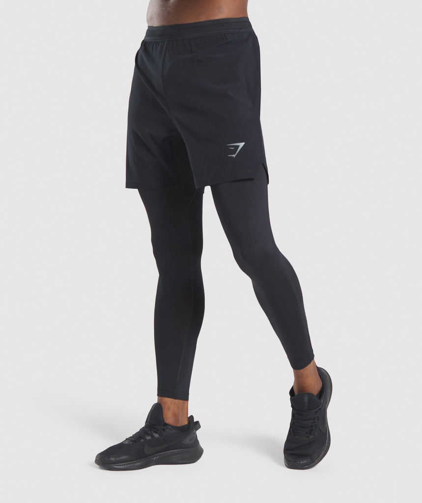 Gymshark Speed 2 in 1 Leggings Black Gymshark