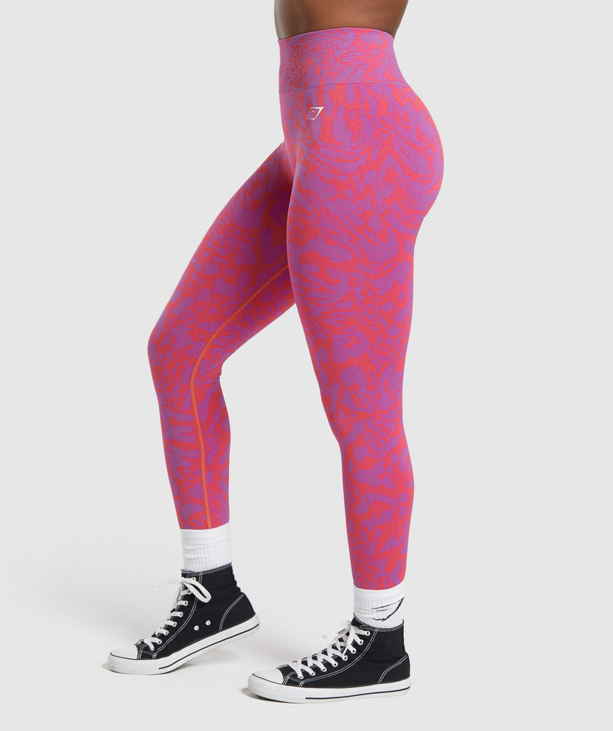 Gymshark Adapt Safari Seamless Leggings - Shelly Pink/Fly Coral | Gymshark