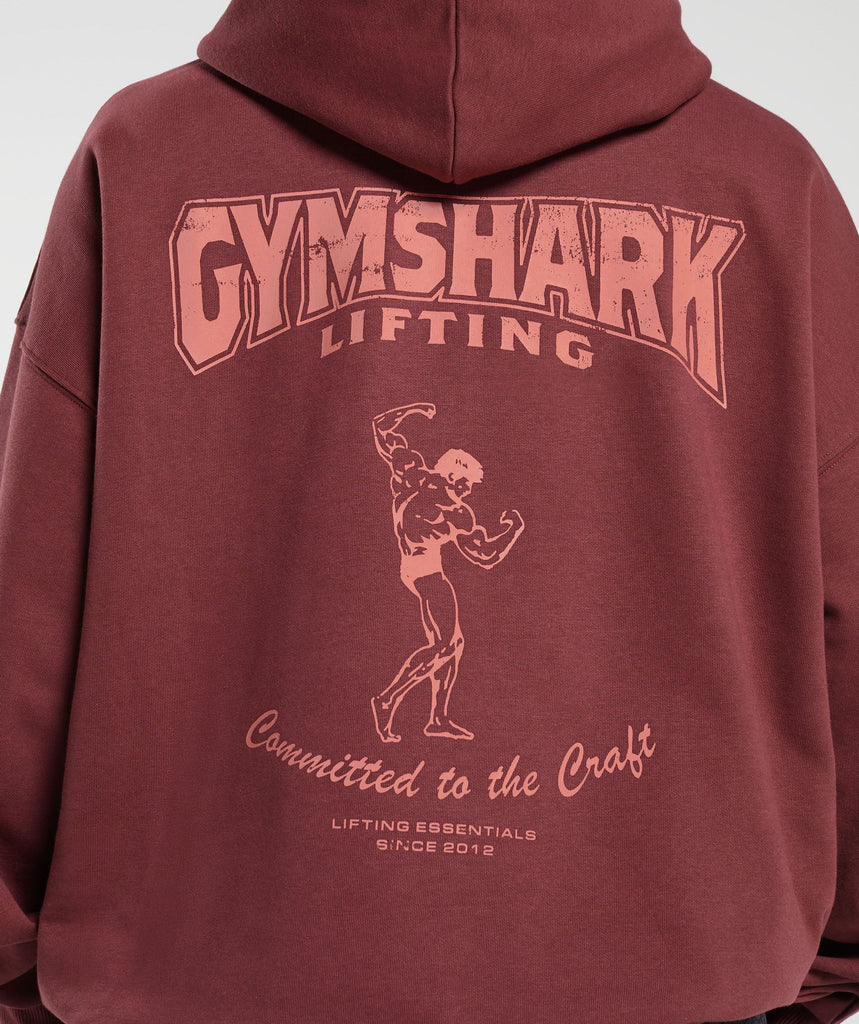 Gymshark Committed To The Craft Hoodie - Red | Gymshark