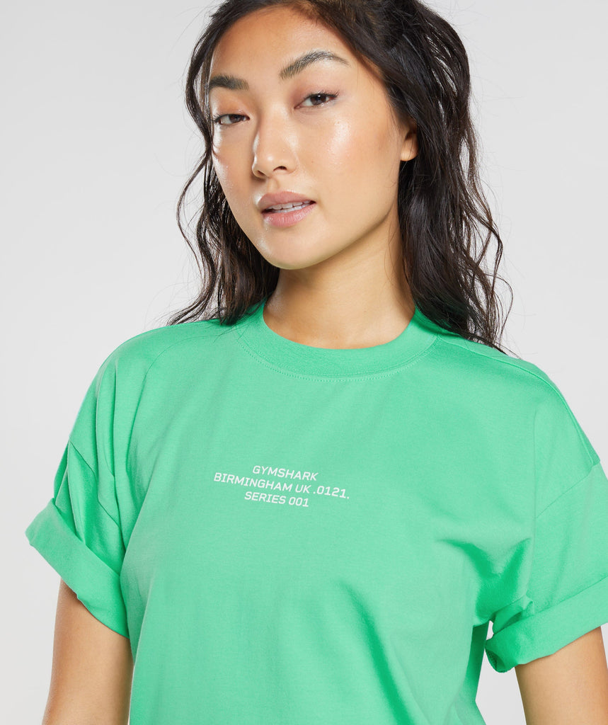 Gymshark Activated Graphic Oversized T-Shirt - Tropic Green | Gymshark